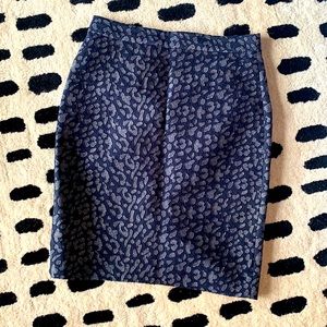 Blue and silver pencil skirt